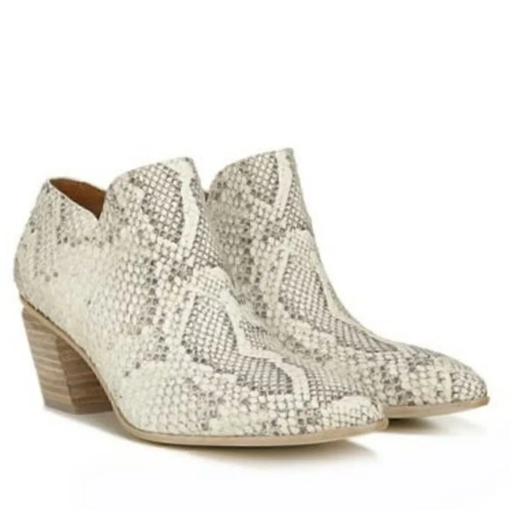 Sarto By Franco Karson Leather Snakeskin Embossed Bootie Size 5.5